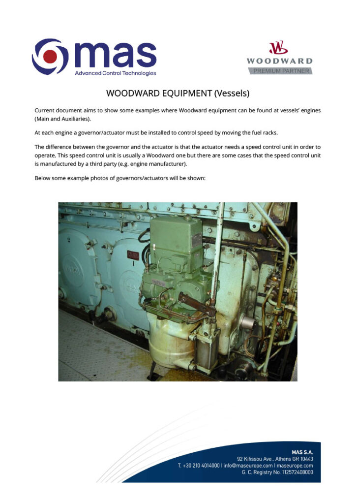 Woodward Equipment  on Vessels